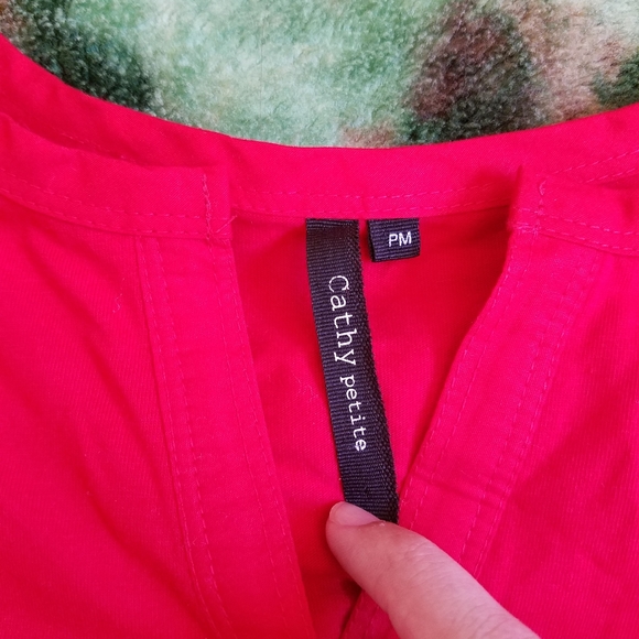 Red Long Sleeve Top Petite Medium - Picture 5 of 11